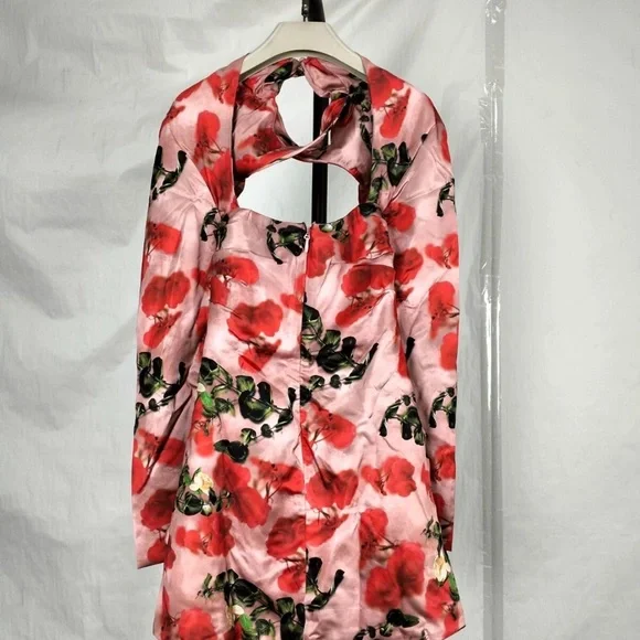 HOUSE OF CB 'Toira' Rose Print Draped Corset Dress Size S - Picture 7 of 10